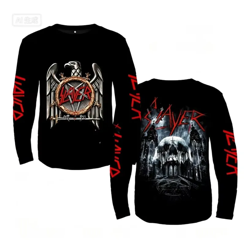 3D Printing Custom - Camiseta 3D de Manga Longa Rock