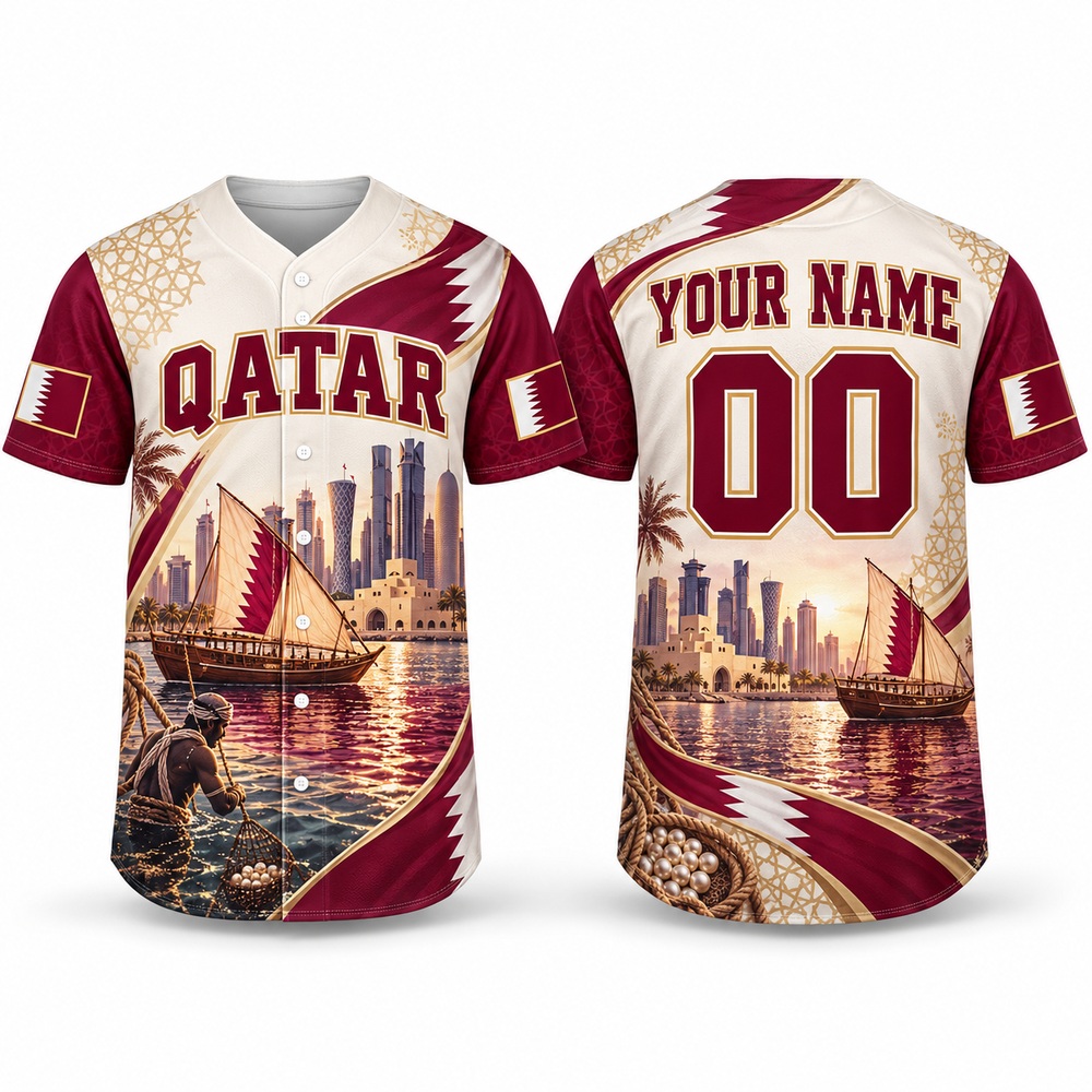 3D Printing Qatar - Camisa de beisebol personalizada com estampa