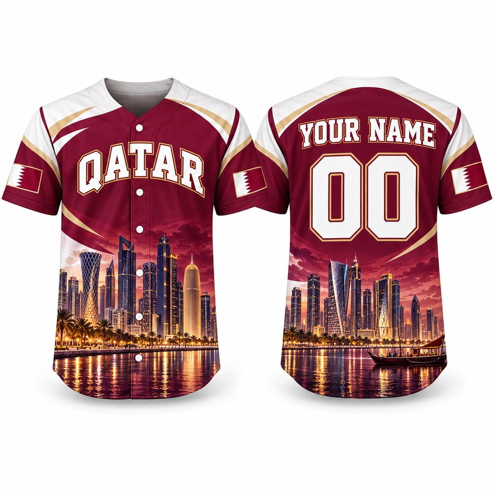 3D Printing Qatar - Camisa de beisebol com estampa de